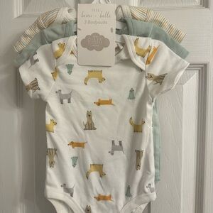 Tres Belle Animal Print Bodysuit Set - White, Green, Striped